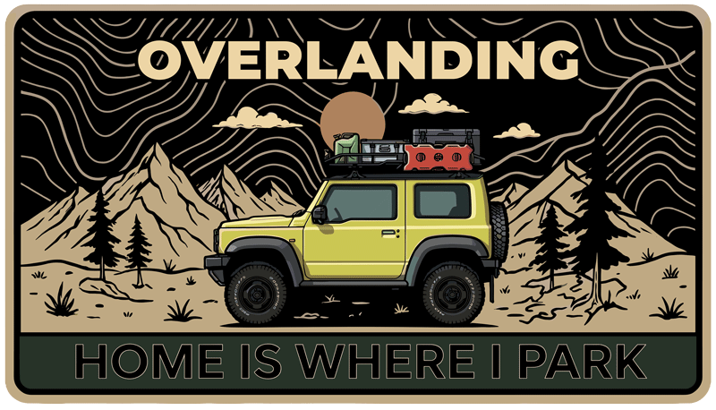 Overlanding Topographic UV Sticker