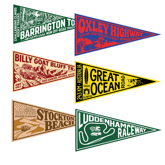 Track Pennant Series UV Stickers